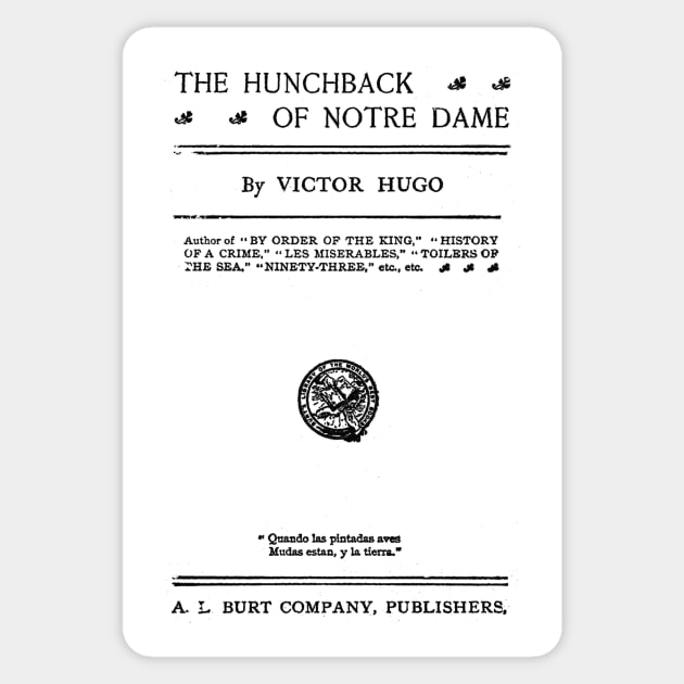 The Hunchback of Notre Dame Victor Hugo Title Page Sticker by buythebook86